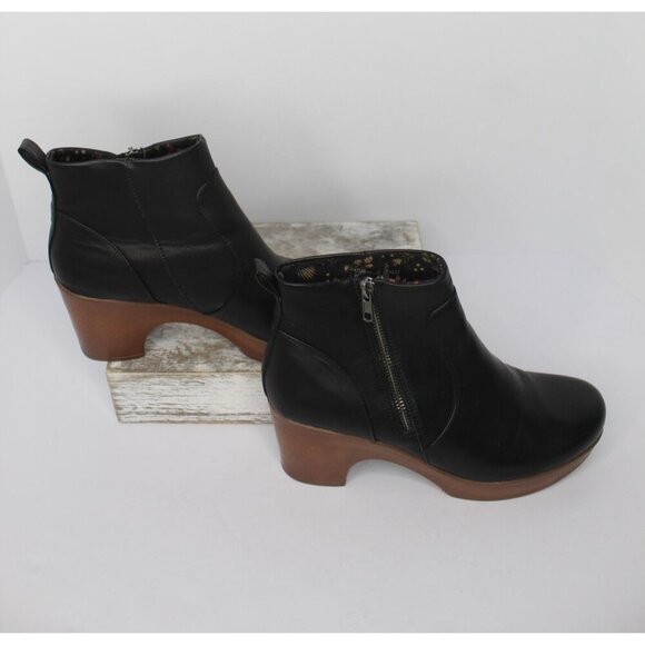 B.O.C. Chelsea Platform Ankle Women's 10 M Faux Black Leather Block Heel Zipper - Picture 6 of 12